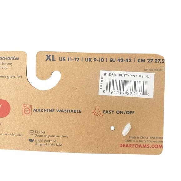 Dearfoams NWT  comfort adapt DF adapt comfy foam no sweat blush pink size 11/12 - Picture 5 of 7